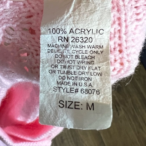 VNTG Glamor Knit Barbiecore Pink Knit Cardigan - Picture 5 of 7